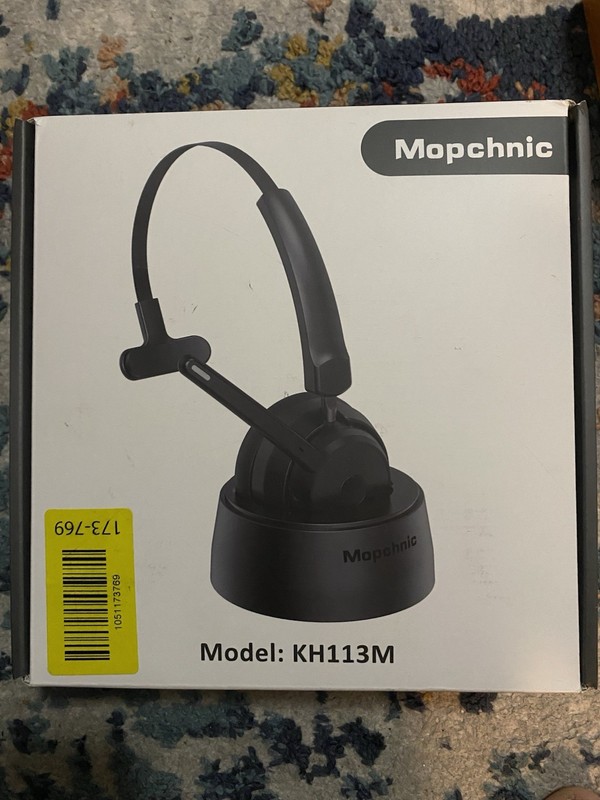 Mopchnic Wireless Bluetooth Headset with Microphone & Charging Base