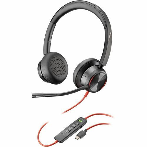 Poly Blackwire 8225 Stereo USB-C Headset with USB-C/A Adapter (8X223AA)