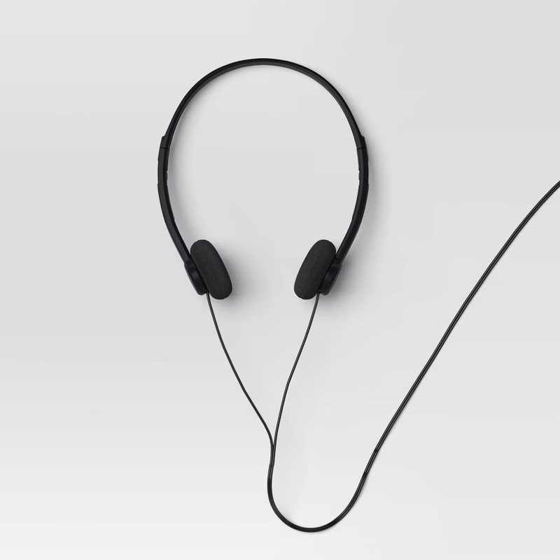 Retro On-Ear Headphones: Wired, 3.5mm Jack, Foam Cushion Set of 5 - NEW gallery