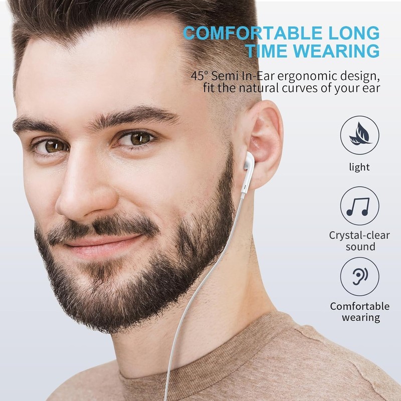 HiFi Stereo Wired Earbuds with Clear Mic & Remote for Seamless Calls - 2 Pack gallery