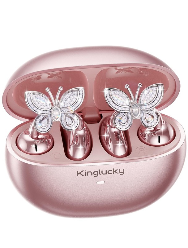 Kinglucky Jewelry-Inspired Clip-On Earbuds with Butterfly Earrings Comfortabl…