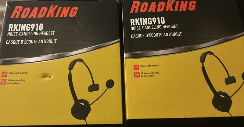 Set Of TWO Road King RKING910 Noise Canceling Headset – Open Box Never Used
