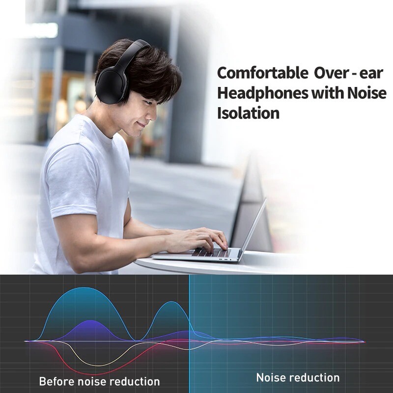Baseus D02 Pro Wireless Headphones Bluetooth 5.0 Earphone Foldable Sport phone H gallery