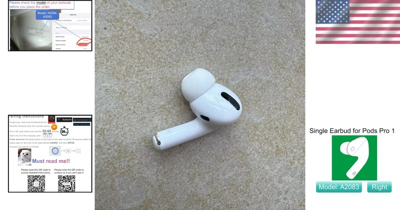 Genuine Right Earbud Replacement for Air Pro 1 - Compatibility with A2190 Case gallery