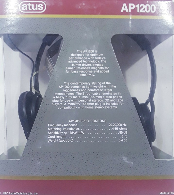 Atus AP1200 Lightweight Digital-ready Stereophones by Audio Technica (New!) gallery
