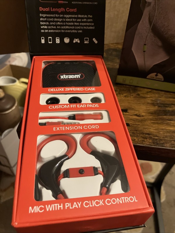 Xtraem Sport Series Wrap Around Ear Buds RED or GREEN Your Choice Never Opened