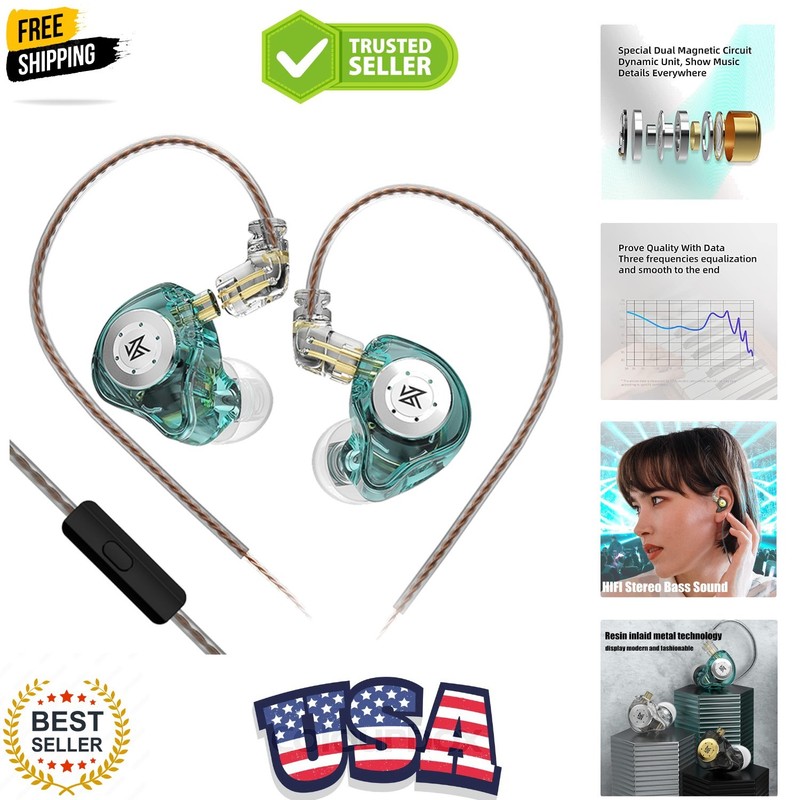 KZ EDX Pro in Ear Monitors KZ IEM Earphones with Microphone, Dual DD HiFi Ste…