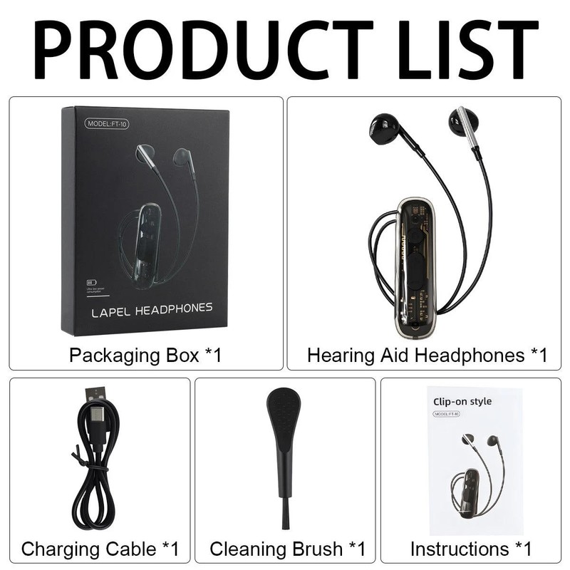 48dB Rechargeable Voice Amplifier Bluetooth 5.4 8 Volume 20H Clip For Seniors