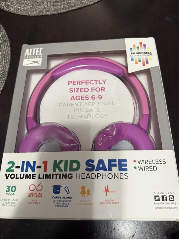altec headphones kids purple new