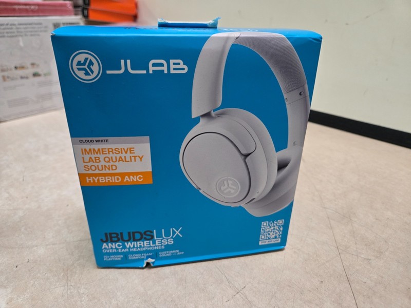 JLab JBuds Lux ANC Bluetooth Wireless Headphones, Active Noise Cancelling -White