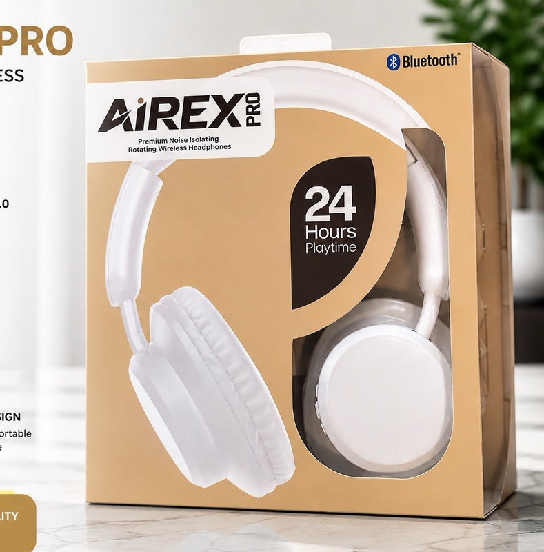 AiREX AiREX PRO Bluetooth Wireless Over-Ear Headphones Noise Isolation White