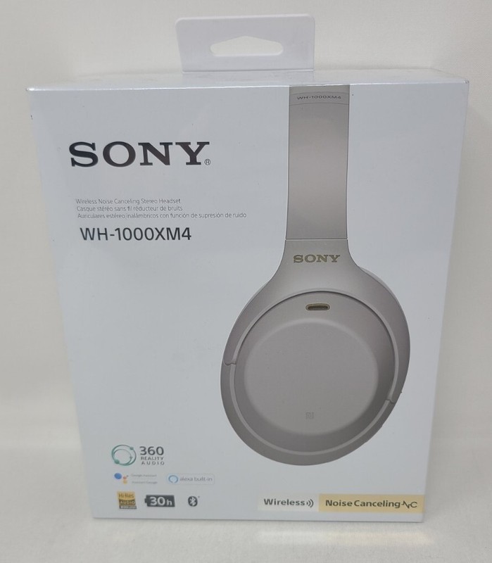 Sony WH1000XM4 Wireless Noise Canceling Over the Ear Headphones – Silver. New