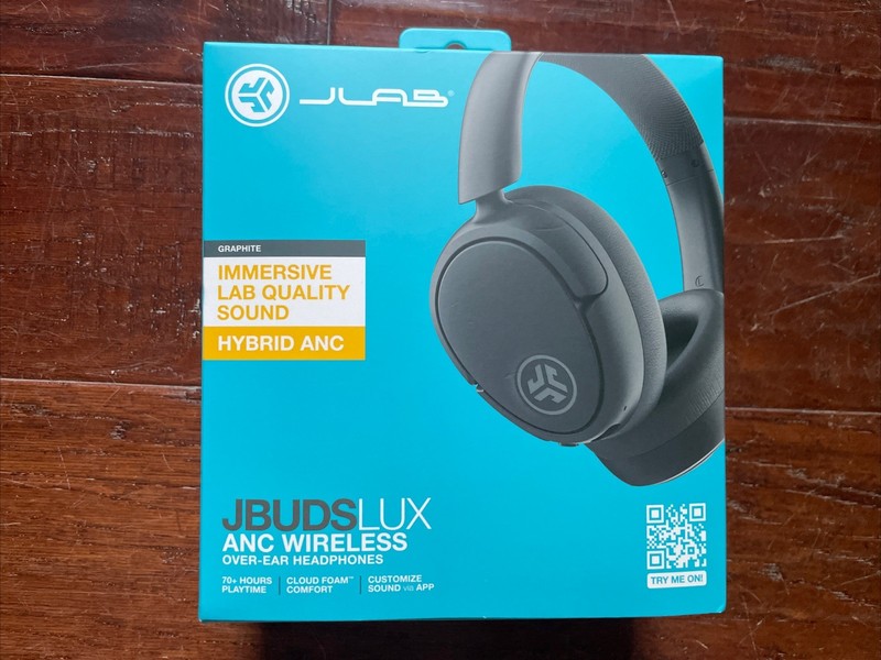 NEW IN BOX: JLAB JBuds Lux ANC Bluetooth Wireless Headphones Foldable – Graphite