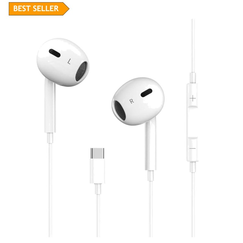 Dynamic USB C Headphones with Enhanced Sound & Controls for iPad & Smartphones