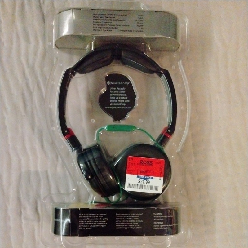 Skullcandy Lowrider On Ear 40mm Headphones NEW SEALED Rasta Edition RARE OOP gallery