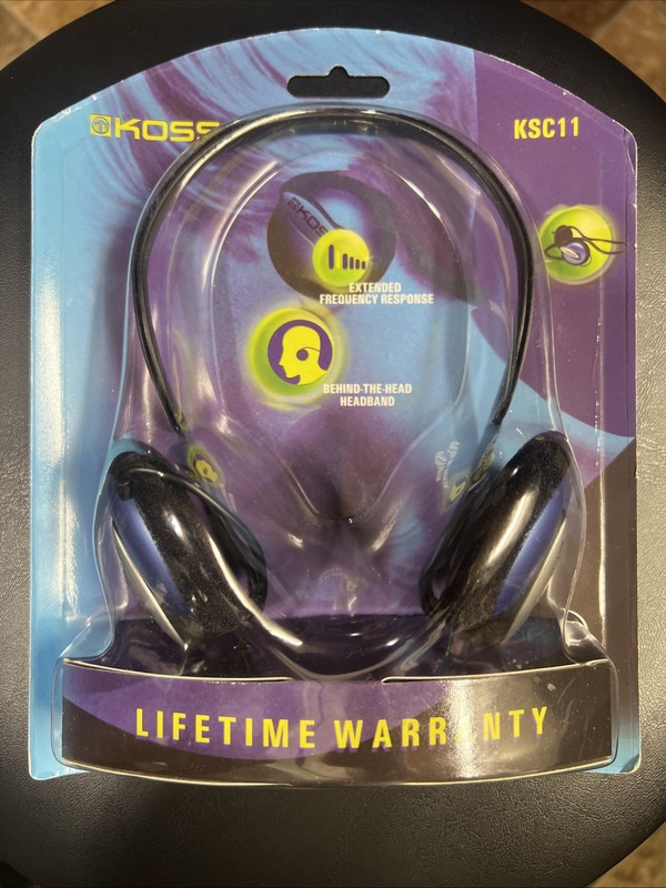 Vintage KOSS HEADPHONES KSC11 New Sealed Behind The Headband Lightweight HTF