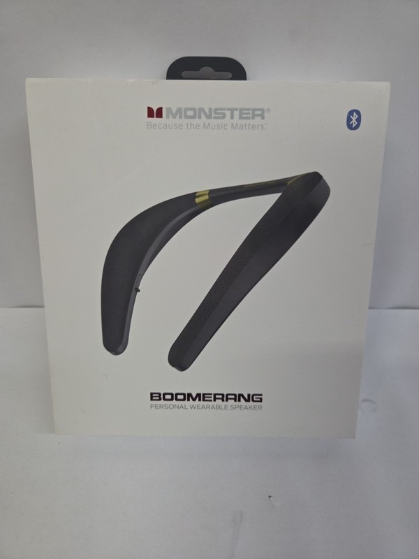 Monster Boomerang Neckband Bluetooth Speaker, Black w/ Box Charger- Excellent gallery