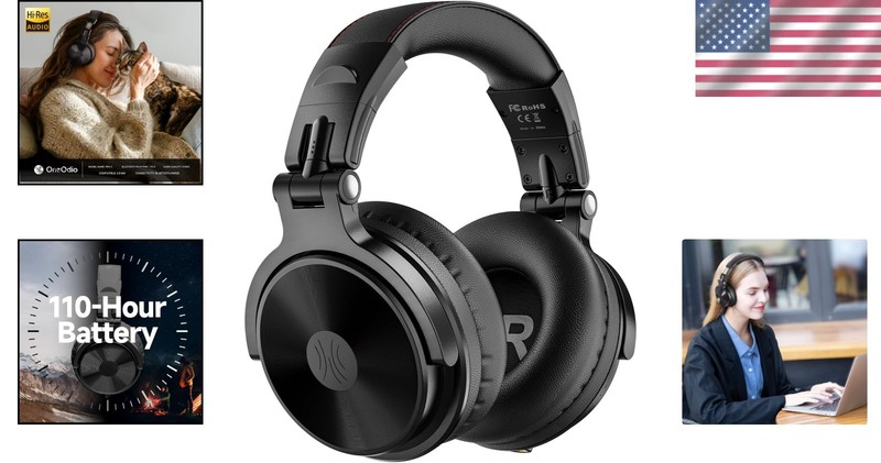 Bluetooth Over Ear Headphones Wireless Wired Stereo Deep Bass 50mm Drivers gallery