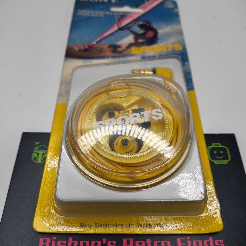 SONY MDR-E225 Sports Earbuds Water Resistant- Yellow- Factory Sealed - Old Stock gallery