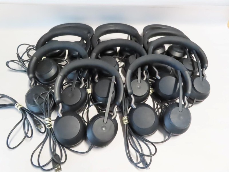 LOT OF 11X JABRA EVOLVE2 40 W37L BLACK HEADSET MICROPHONE HEADPHONES