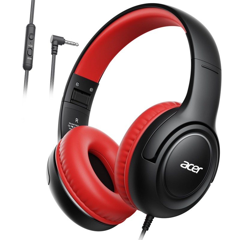 Kids Headphones – Over-Ear 85/94dB Volume Limiter, 3.5mm Jack Foldable Stereo…