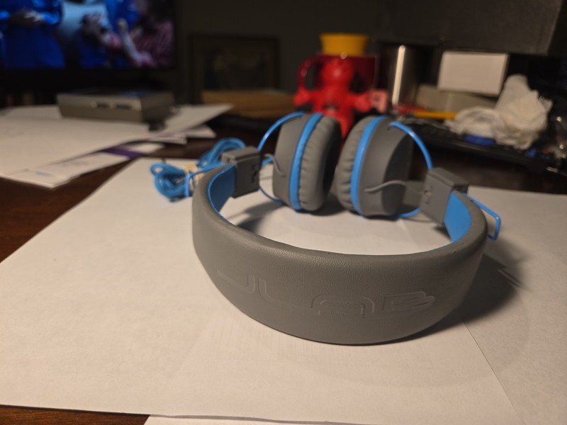 JLab Studio Blue & Gray Wired Bluetooth Headphones *Sound Great!* gallery