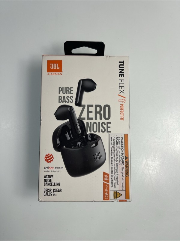 By Harman JBL Tune Flex Active Noise Cancelling Earbuds Black
