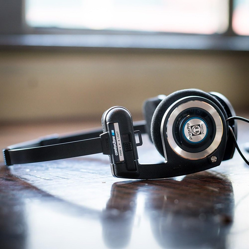 Porta Pro Black On-Ear Headphones, Retro Style, Collapsible Design, Case Include gallery