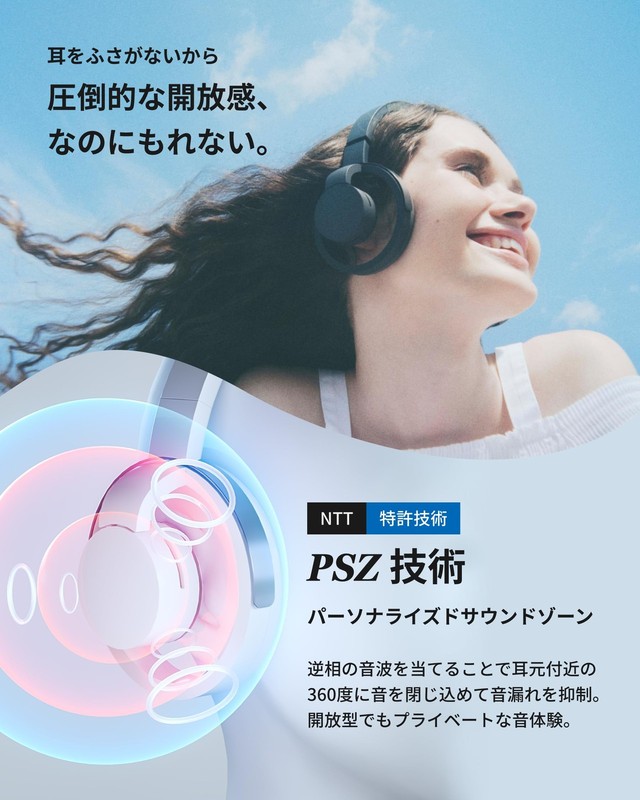 nwm ONE MBH001TA Open-Ear Wireless Headphones Bluetooth 5.3 Phantom Gray Japan gallery