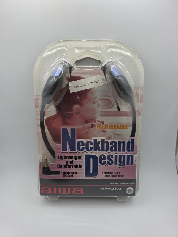 Aiwa HP-AJ103 NOS VTG Workout Gym Running Jogging Headphones 3.5mm Jack Read*