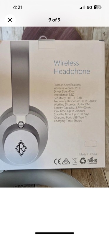 Ralph Lauren Unisex Wireless Headphones Gray/Silver gallery