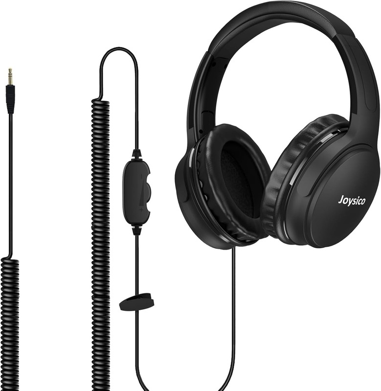 19.5Ft / 6M Extra Long Cord Headphones for TV PC with Volume Control, Black