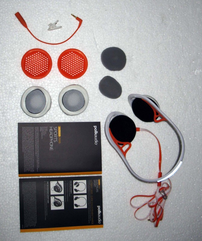 Polk Audio UltraFit 2000 Sports Band Headphones Built-In Microphone Orange White gallery