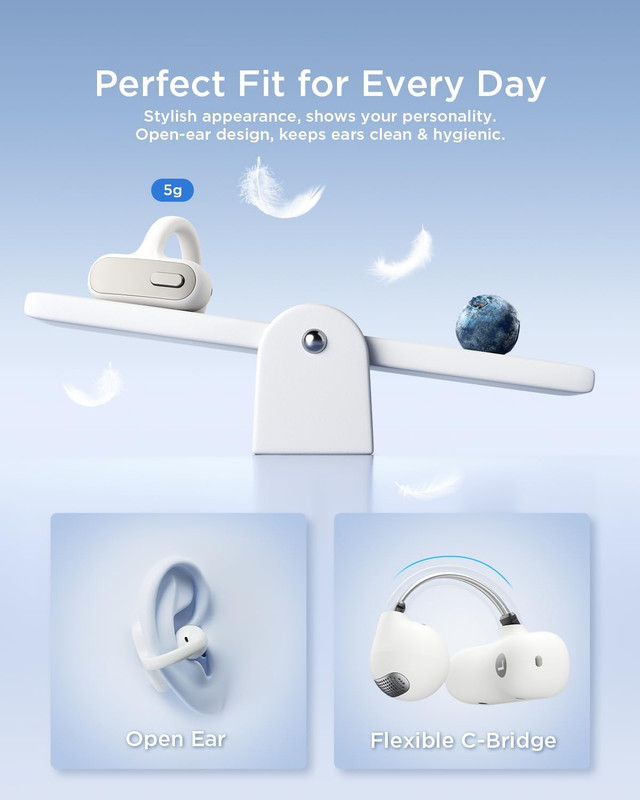 TALIX Open Ear Clip-On Earbuds X8 with AI ENC & Powerful Bass, Wireless Bluetoot gallery