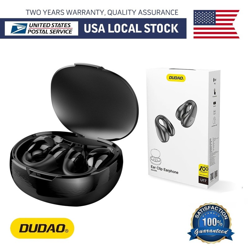 New Wireless Ear-Clip Bone Conduction Earphones Bluetooth 5.2 Clip-On Earbuds