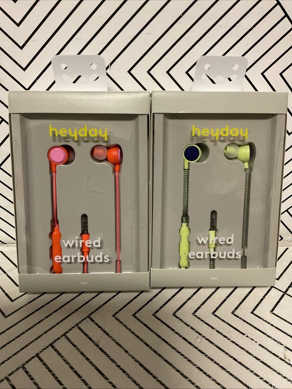 🍊 Heyday Wired Earbuds 3.5mm Plug Microphone Comfort Fit In-Ear 🆕SET 2