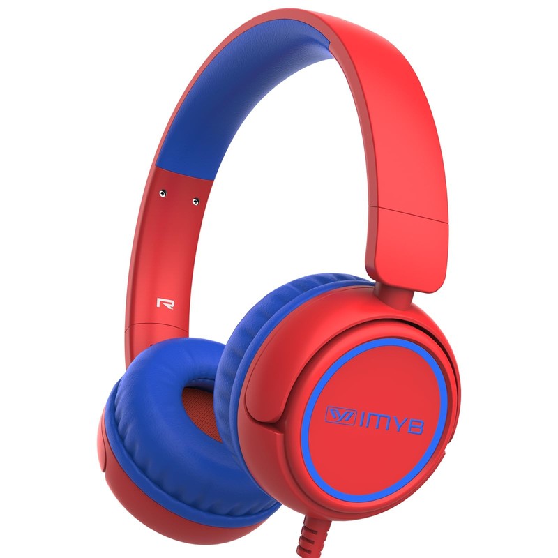 Kids Headphones Wired, Stereo Foldable Tangle-Free 3.5mm Jack Adjustable On-E…