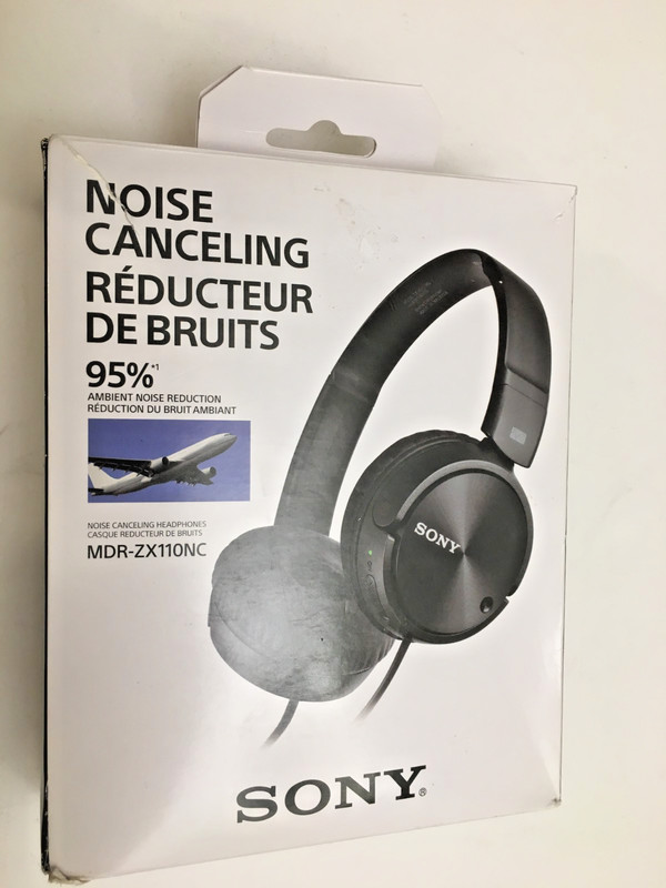 SONY MDR-ZX110NC NOISE-CANCELLING STEREO HEADPHONES – USED, ORIGINAL PACKAGING