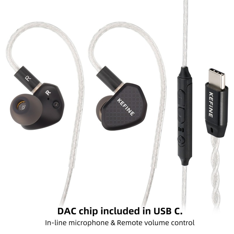 Kefine Klean 10mm DLC Diaphragm Dynamic Driver IEM Wired Earphones