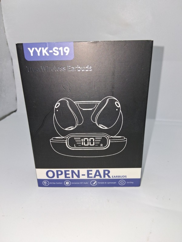 Open Ear Clip On Headphones Bluetooth 5.3 Wireless Earbuds YYK-S19 4HD Mic -BLK