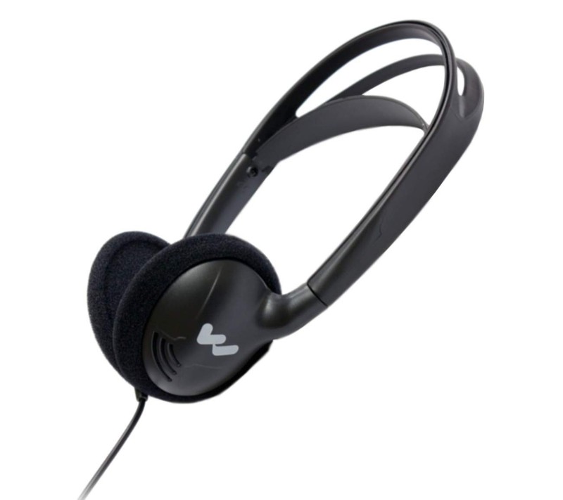 HED 027 Heavy-Duty Folding Mono Headphones, Adult Size, 100mW Max Power Input, 3