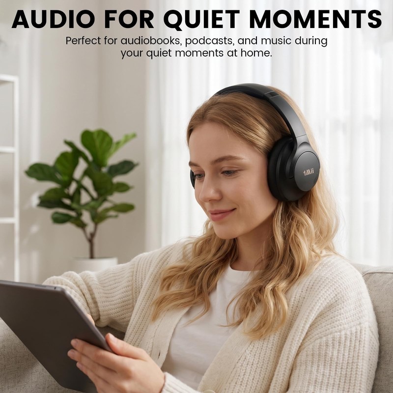 Hybrid Active Noise Cancelling Headphones, Bluetooth 6.0, 100H Playtime, Over gallery