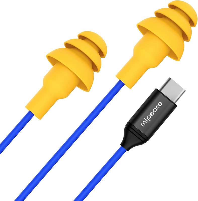 MIPEACE Ear Plug Headphones for Work, Work Earbuds USB Type C Headphones Earphon