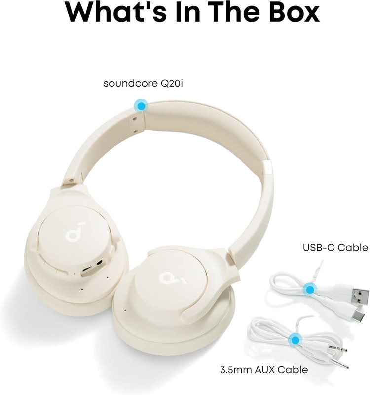 Soundcore Q20i ANC Bluetooth Headphones Hi-Res Over Ear Wireless White gallery