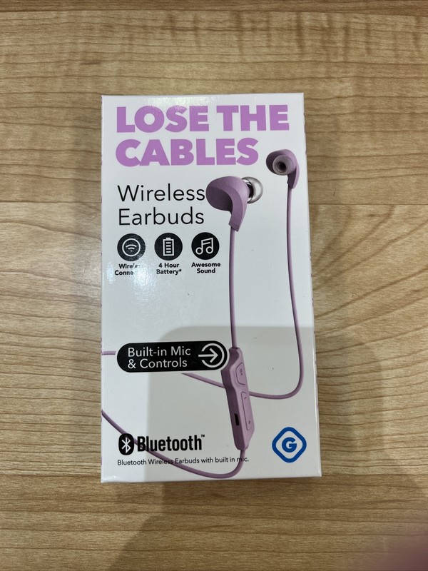 Gems Pink Wireless Bluetooth Earbuds with Built-In Microphone for Smartphone
