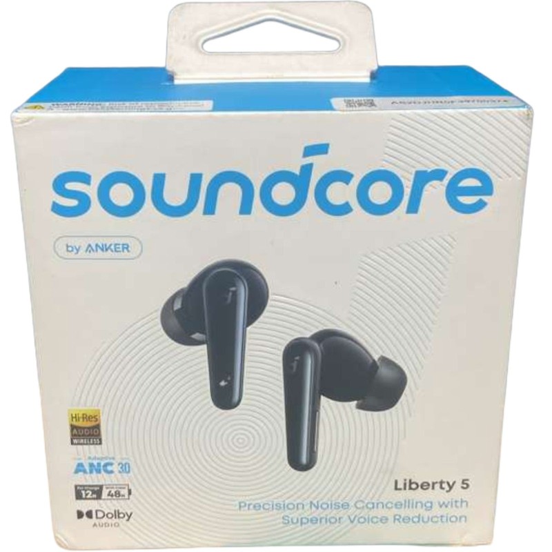 Soundcore Liberty 5 Anker ANC Earbuds Dolby 6‑Mic AI Clear Calls Black – OpenBox