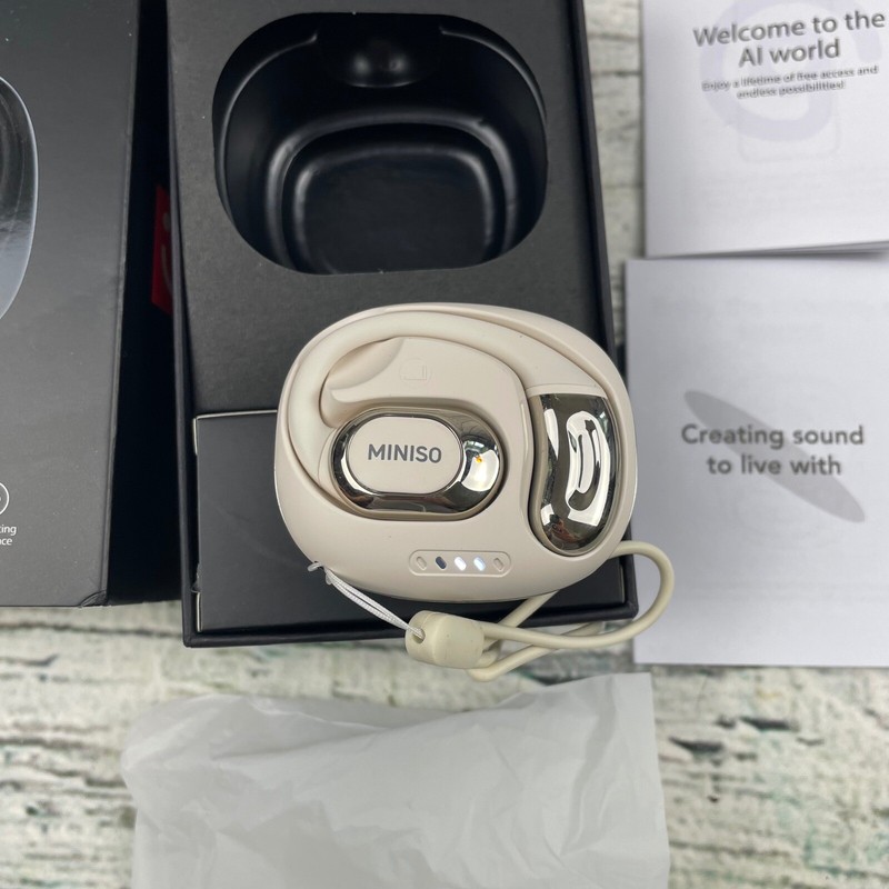 MINISO Wireless Earbud MS156 Comfortable HD Voice Long Lasting Endurance BEIGE gallery