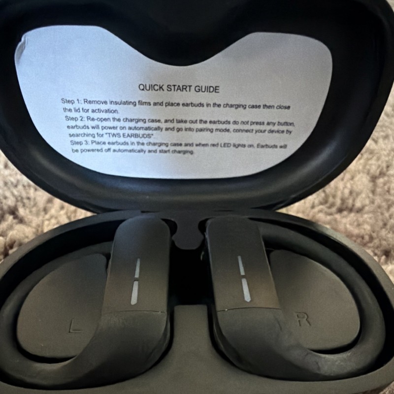Black Wireless Bluetooth Ear-hook Earbuds with Charging Case 1LYVQ86BK gallery