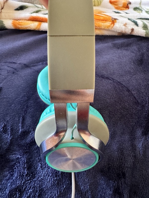 Adjustable Teal Blue Headphones For Kids & Adults. Used But In Good Condition gallery