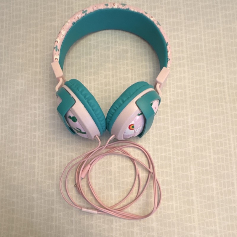 GABBA GOODS GG-KSOH Headband Headphones Llama Design Teal Pink White 3.5mm Jack